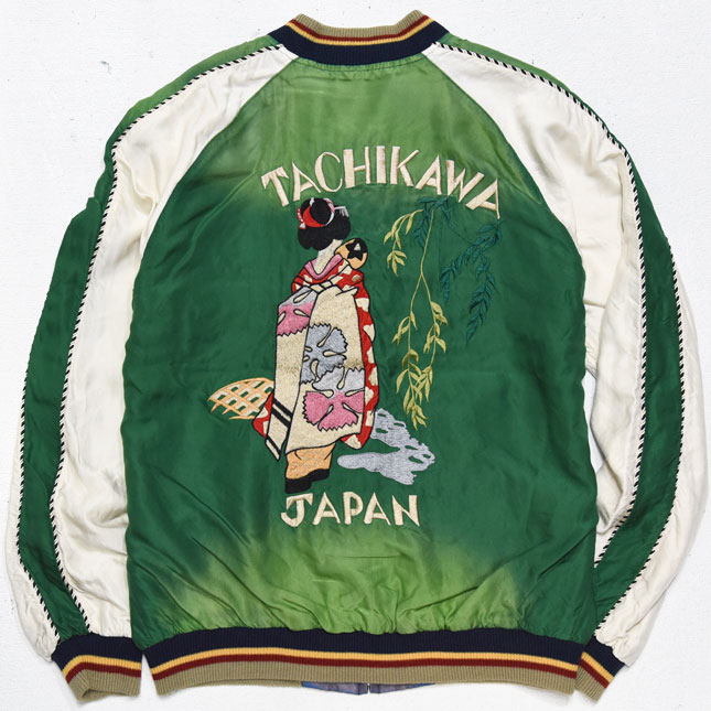 東洋スカジャン【舞子×JAPAN MAP】サテンスカ・エージングモデル NO