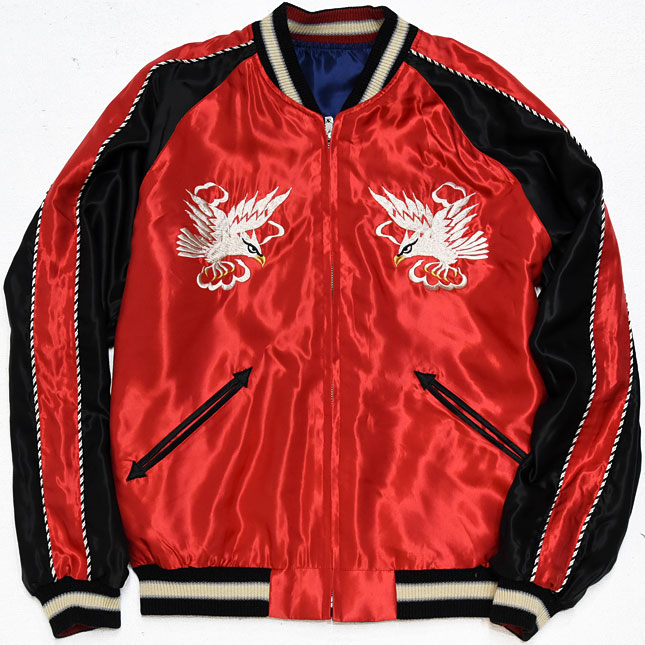 東洋スカジャン【WHITE EAGLE×USS PRINCETON】リバーシブルサテンスカ