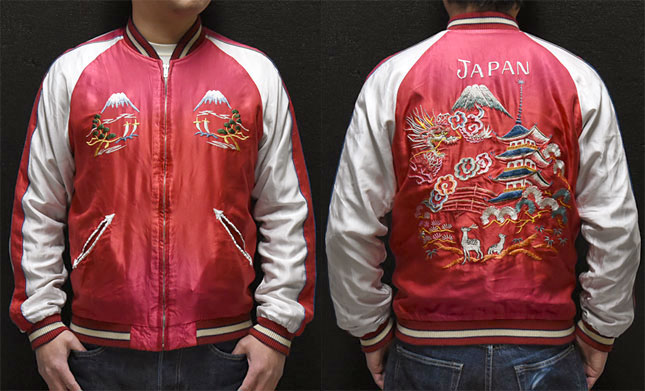 東洋スカジャン【ROARING TIGER×LANDSCAPE】サテンスカ・エージング