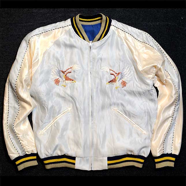 テーラー東洋スカジャン【EAGLE×TIGER】鷹虎・復刻サテンスカ/tt13001-190