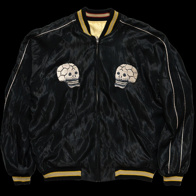 テーラー東洋スカジャン【SKULL×DRAGON】骸骨×龍・復刻サテンスカ NO