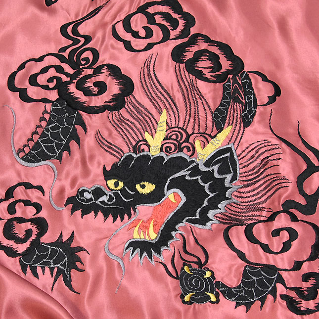 東洋スカジャン「ROARING TIGER×BLACK DRAGON」リバーシブルアセテート