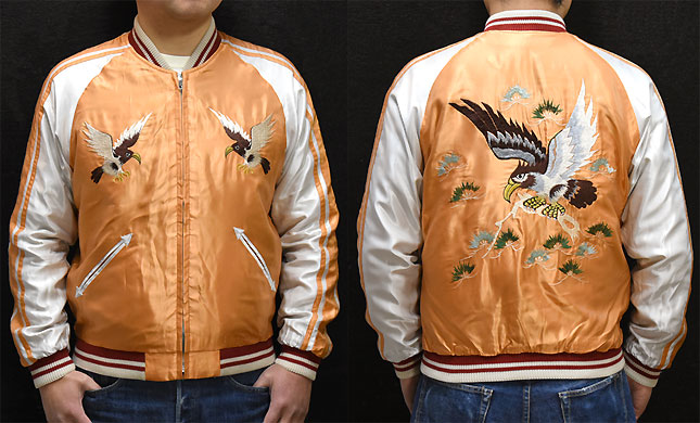 東洋スカジャン「WHITE DRAGON×EAGLE」リバーシブルアセテート