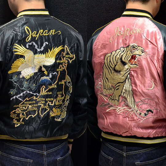 テーラー東洋スカジャン【JAPAN MAP×ROLLING TIGER】リバーシブル