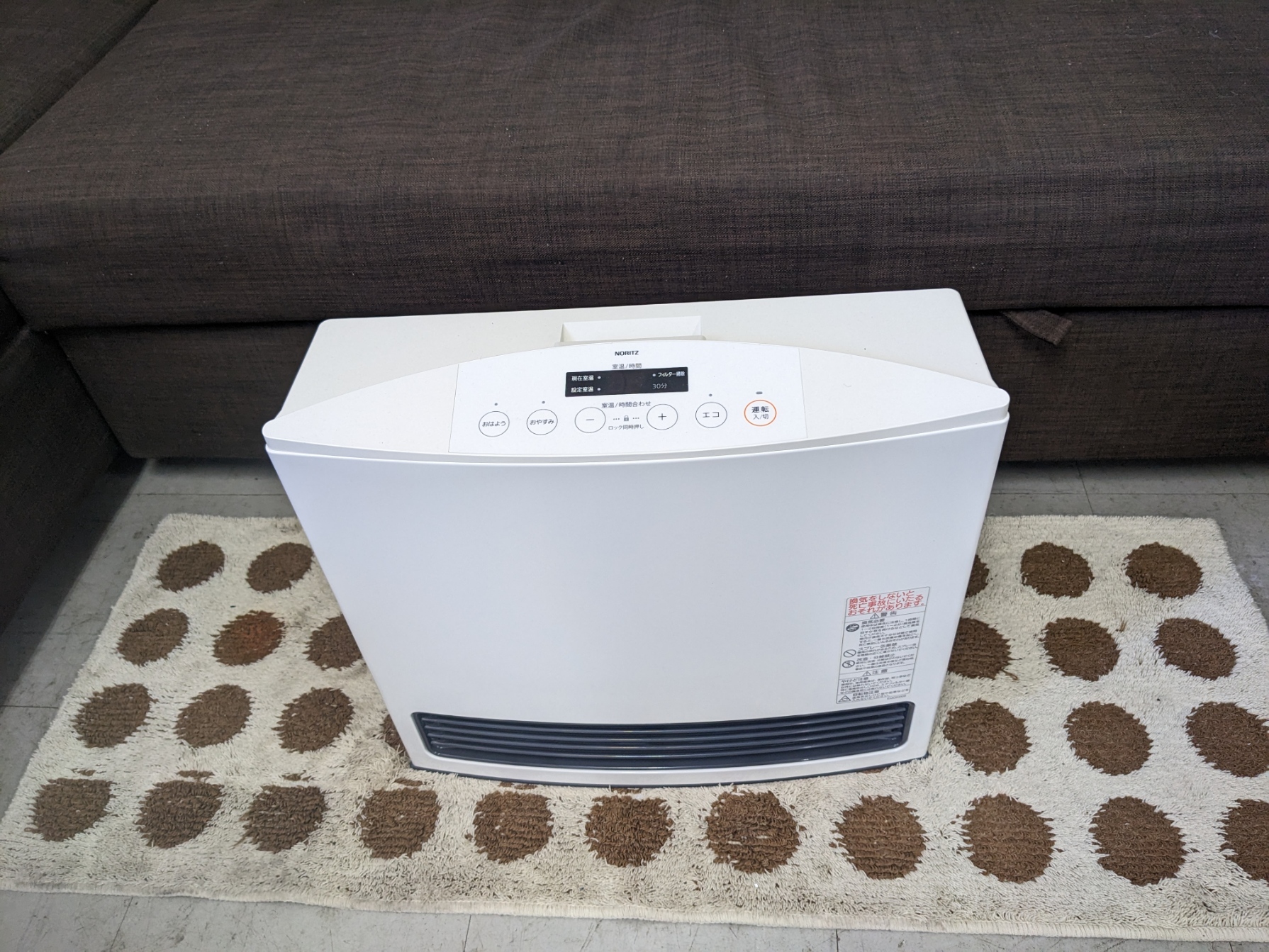 ノーリツ ガスファンヒーター 都市ガス 木造11畳/コンクリート15畳用