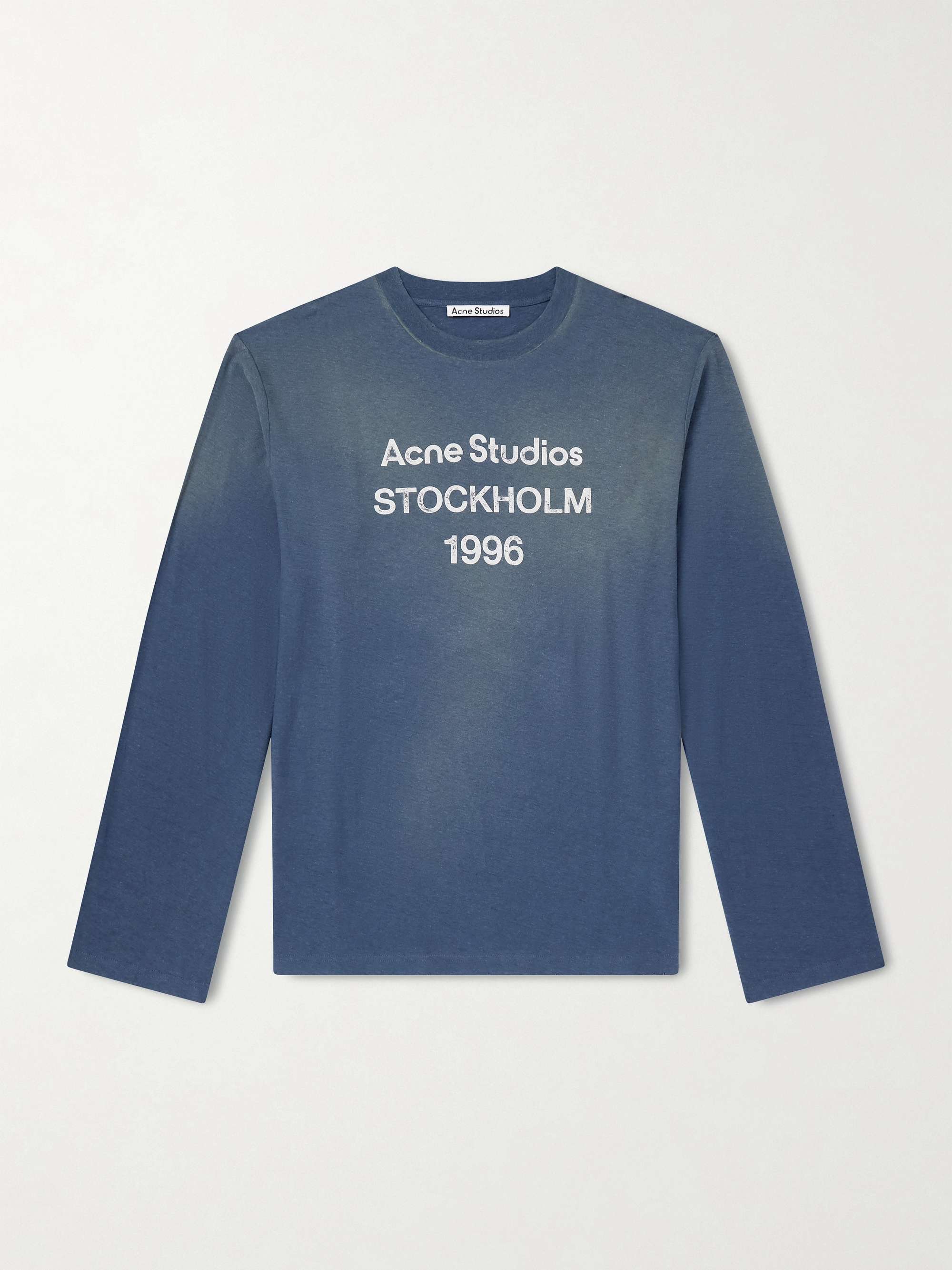 ACNE STUDIOS Edden U 1996 Logo-Print Distressed Cotton and Hemp