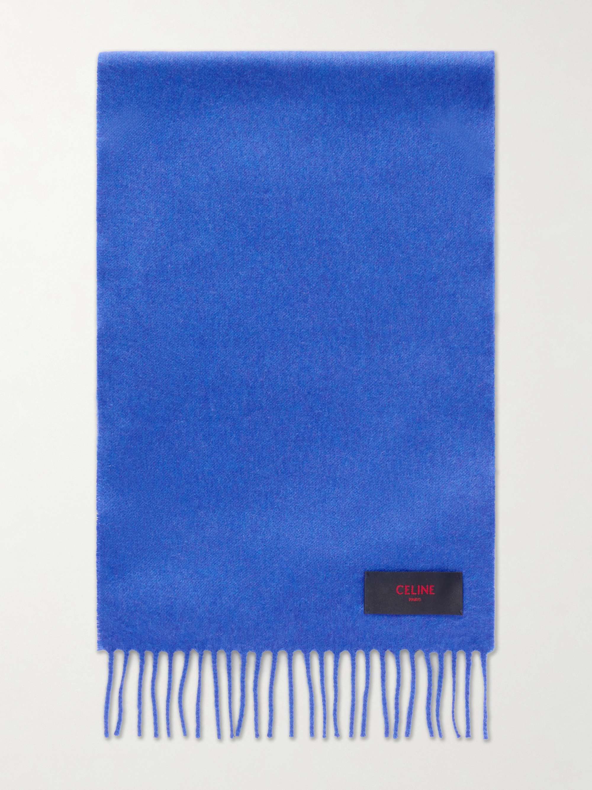 CELINE Logo-Appliquéd Fringed Cashmere Scarf for Men | MR PORTER