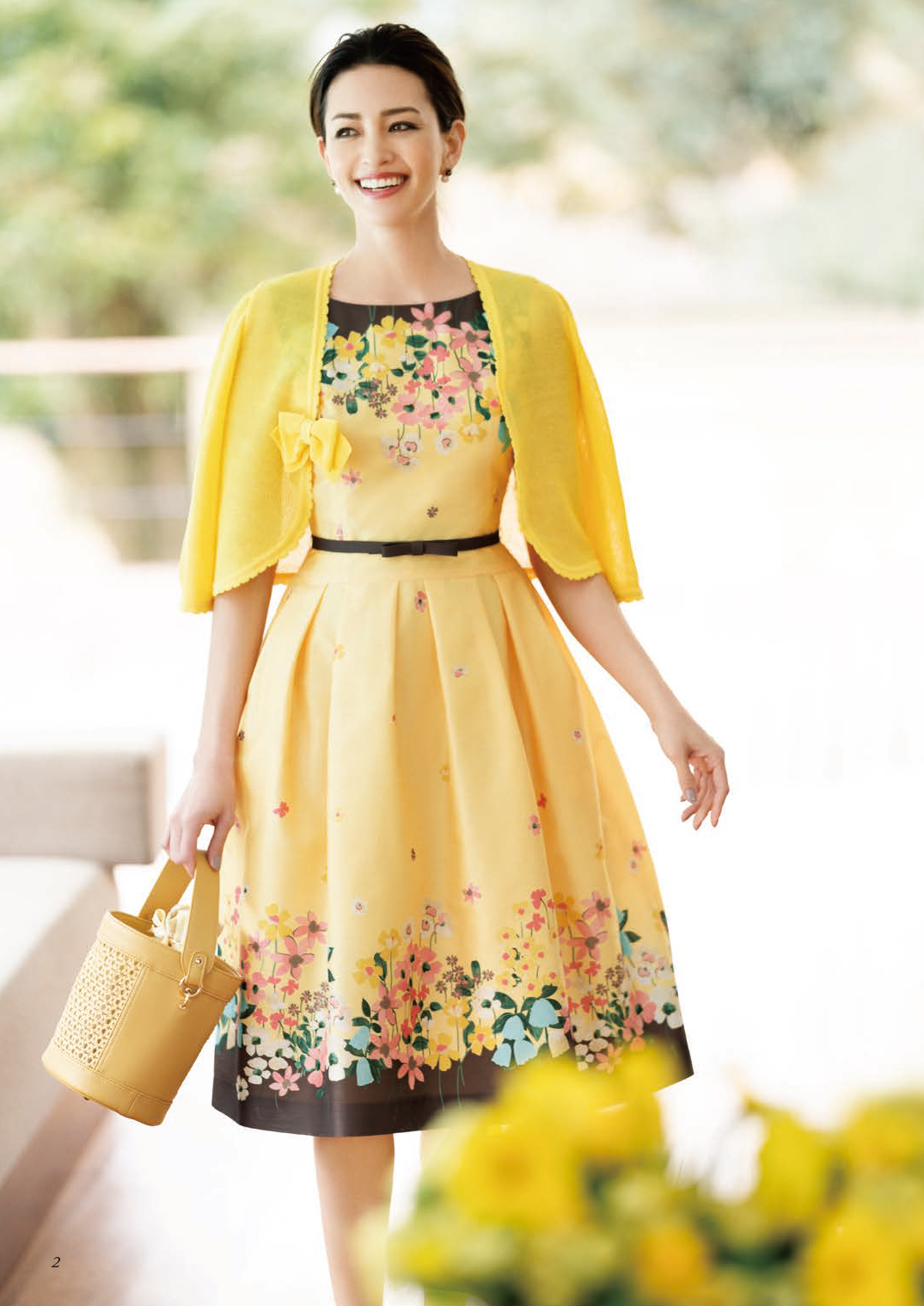 M's GRACY エムズグレーシー花柄ノースリーブワンピース42 LL