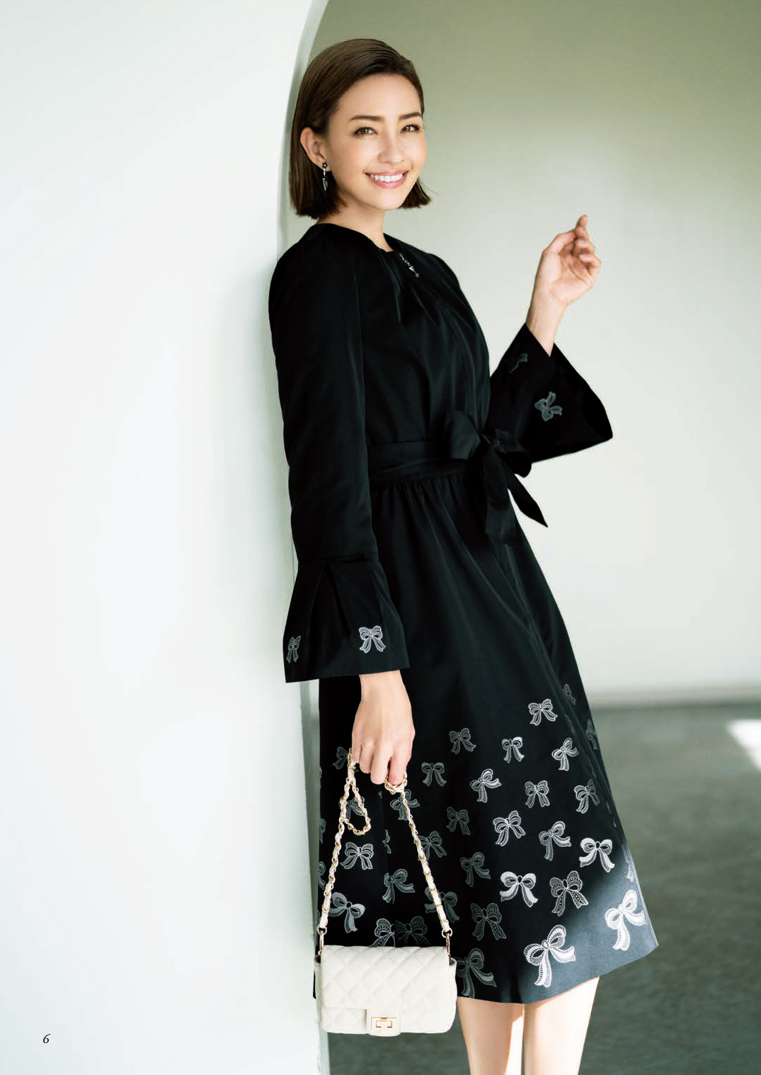 エムズグレイシー カメリア リボン ニット 黒 38 MS GRACY エムズ