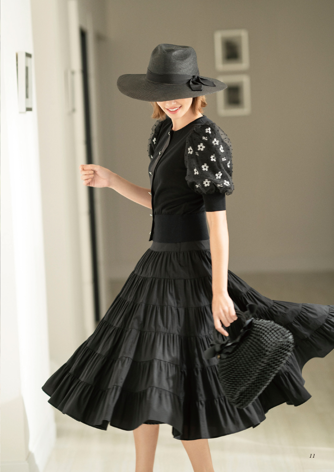 エムズグレイシー の2023年ゴブラン調のお花柄フレアスカート M'S