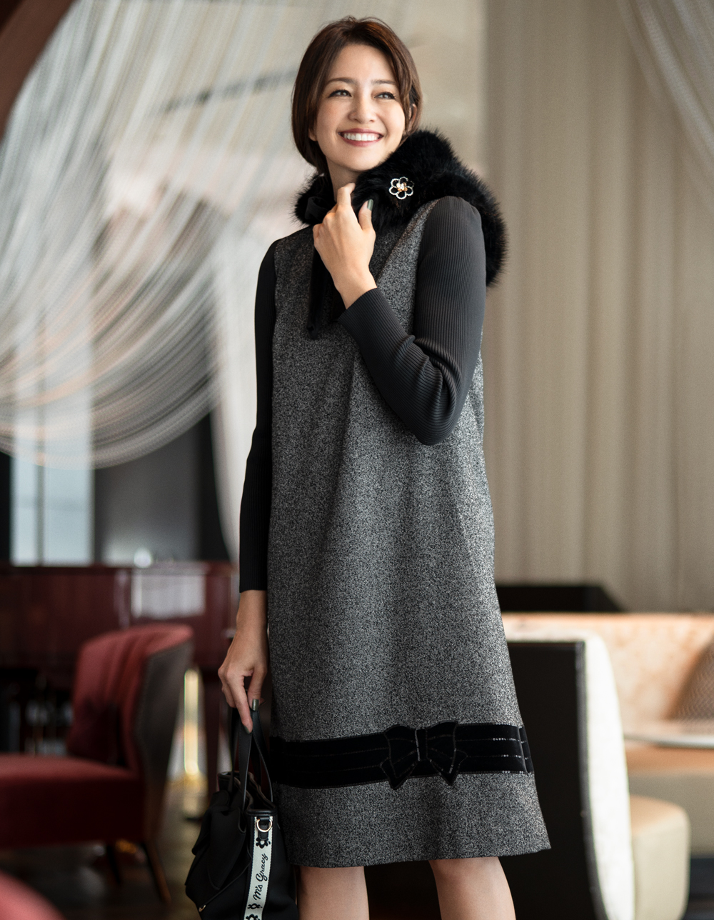 裾リボン刺しゅう入りワンピース | msgracy