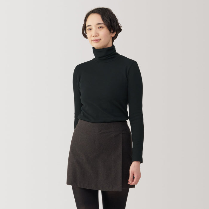 Women's Brushed Rib Turtleneck T-Shirt | MUJI USA
