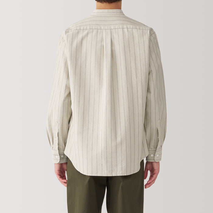 Men's Washed Oxford Stand Collar Shirt | MUJI USA