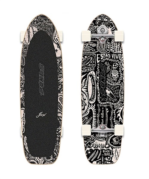 YOW ヤウ ロング スケートボード コンプリート 34.5inch PUKAS DARK
