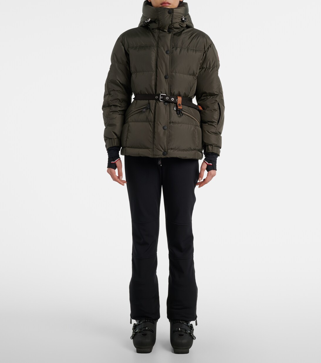 Salastrains belted down ski jacket in green - Moncler Grenoble