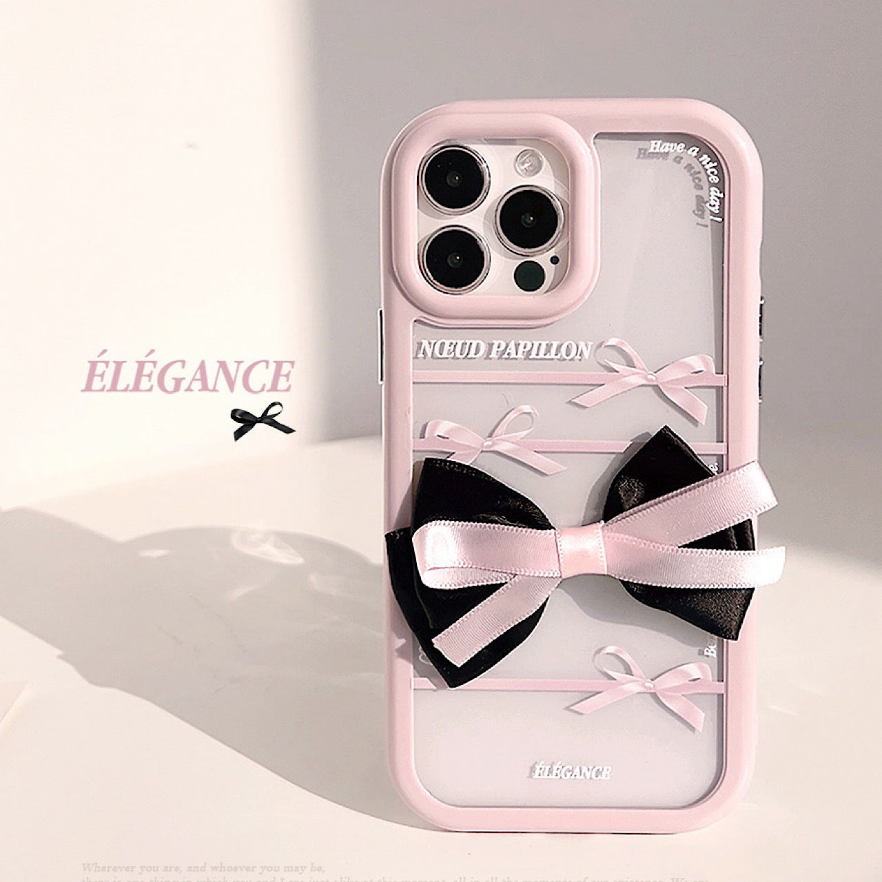 SpritSblom リボン付きピンクiPhone17proケース Pink - Cases