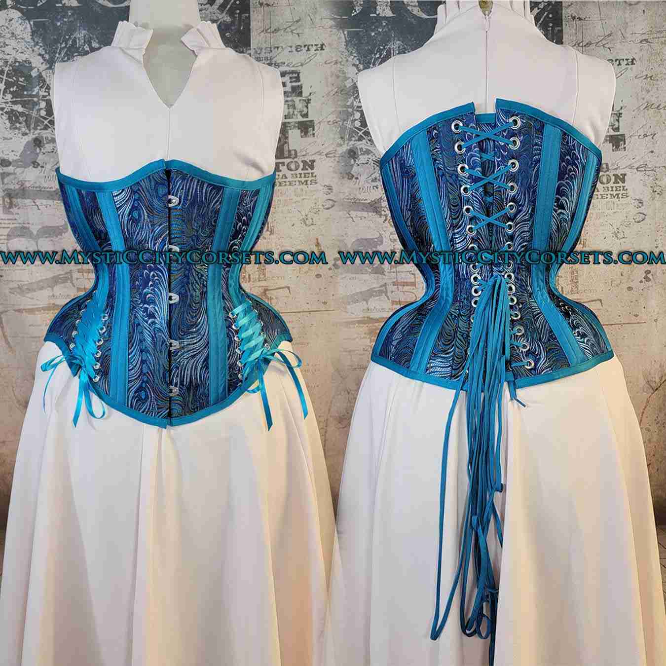 Corset Underbust Peacock Brocade MCC73A