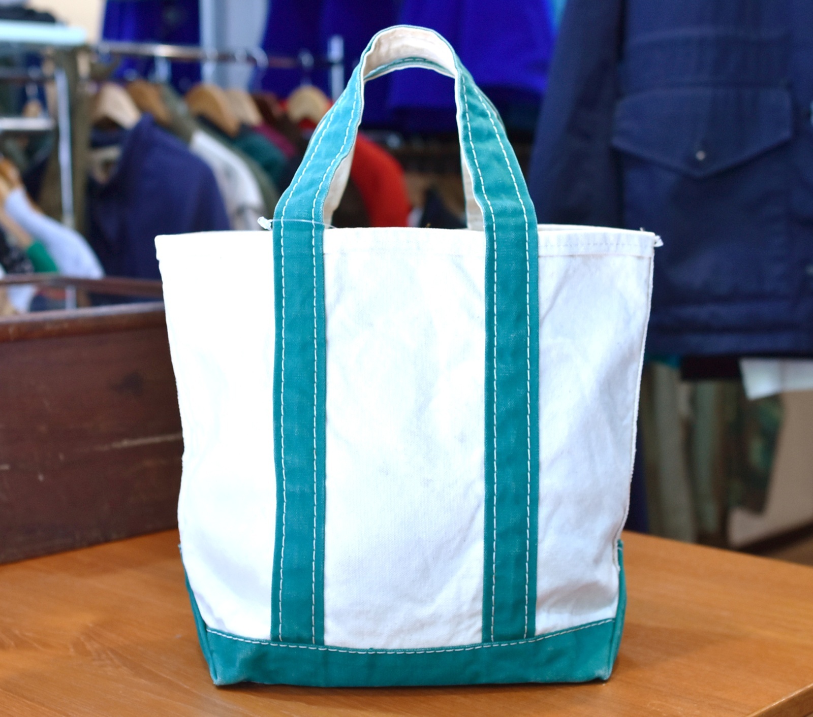 2色タグ80sL.L.BEANトート緑トールサイズ 80s L.L.BEAN デラックス