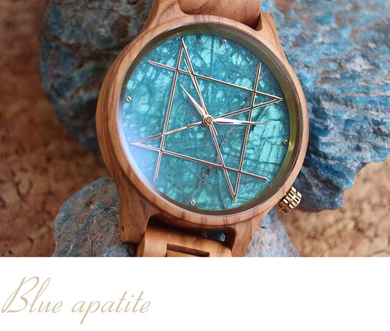 受注受付8/19迄 天然石×天然木 唯一無二の美しい模様の腕時計「NOZ」