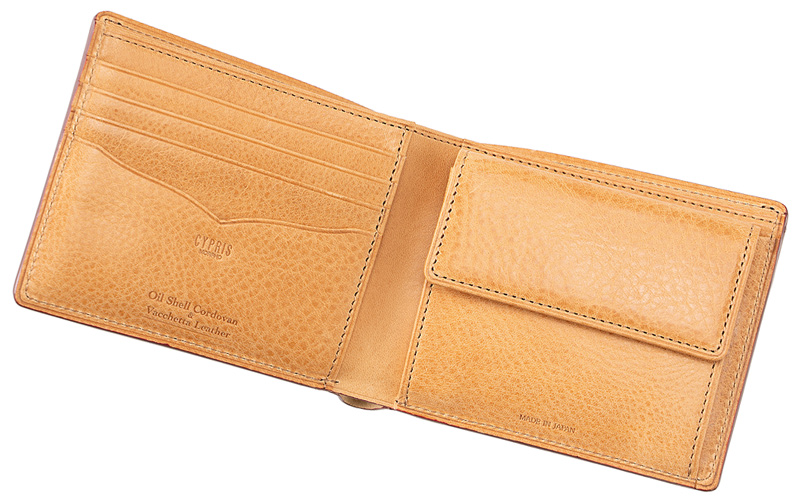 キプリス】二つ折り財布(小銭入れ付き札入)□オイルシェルコードバン＆ヴァ