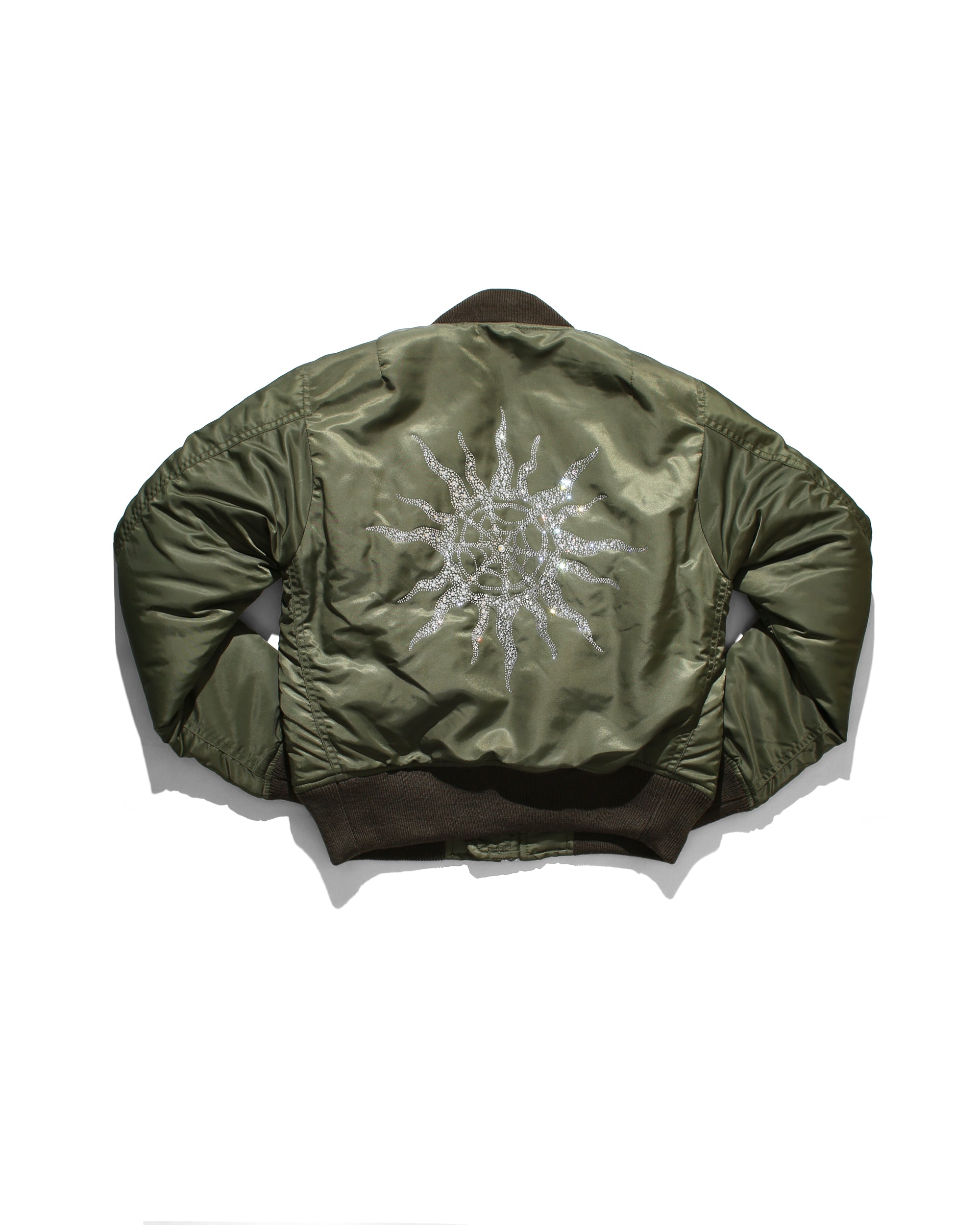 RHINESTONE MA-1 JACKET - OLIVE – NOREMID