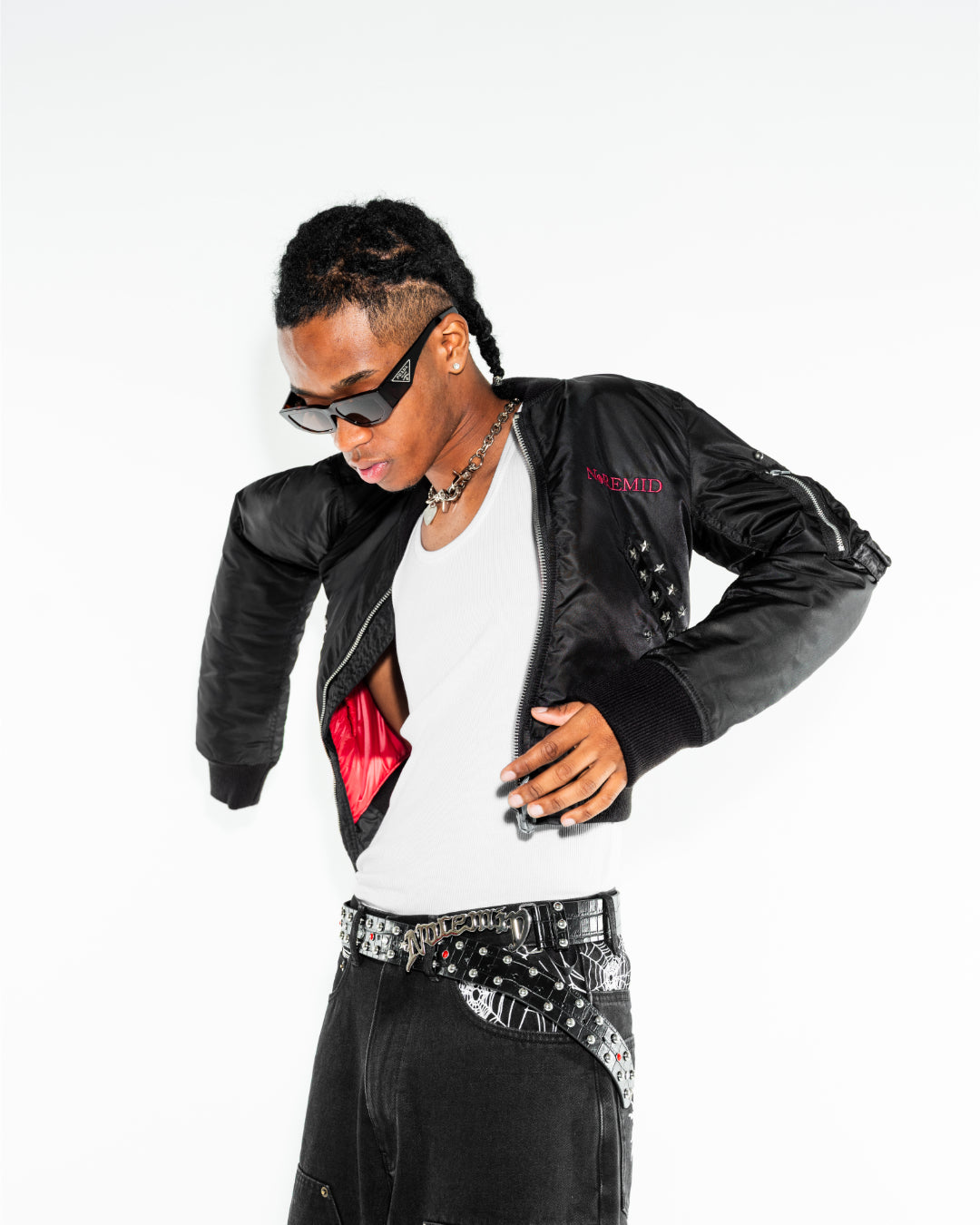 RHINESTONE MA-1 JACKET- BLACK – NOREMID