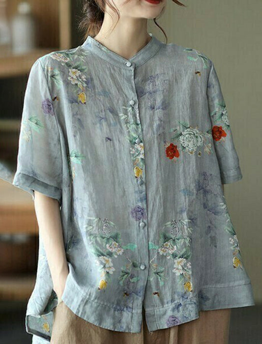 アンティークフラワープリント柄シャツ | Northmall（ノースモール