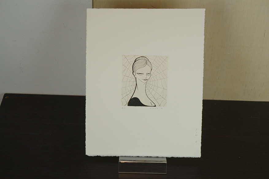 小林ドンゲ版画「夕の虹 女」 | Natsume Books