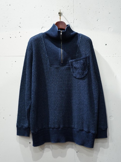 HARRY'S 【 Porter Classic - BEATNIK KENDO KNIT HALF ZIP - BLUE