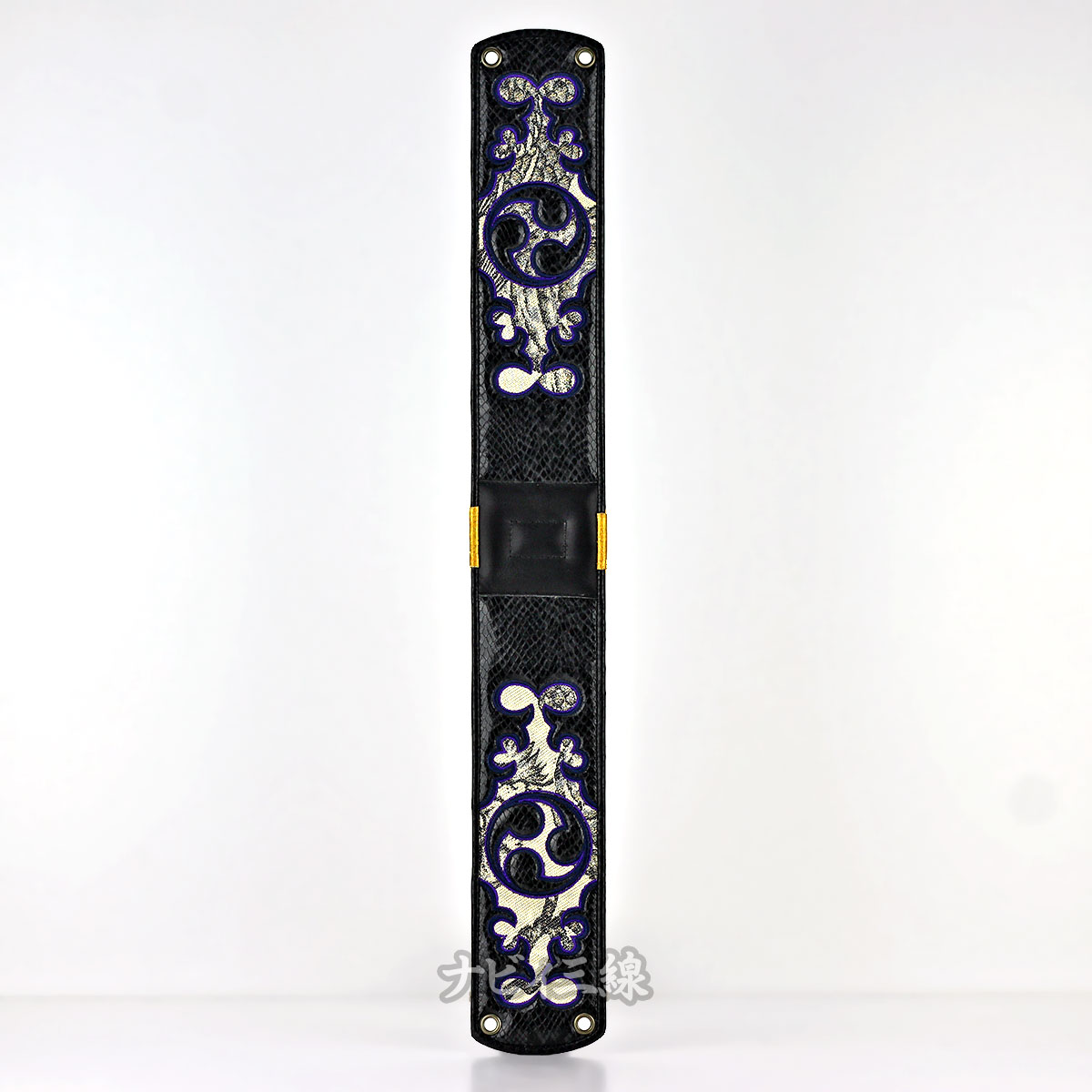 ティーガー蛇柄レザーブラック青線｜蛇柄レザーブラック青線の