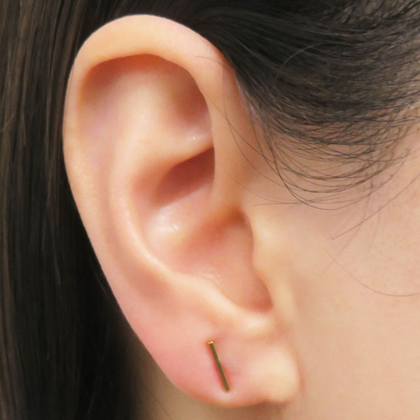 K18 スタッド角線 バーピアス: K18(18金)│アクセサリーパーツの仕入れ