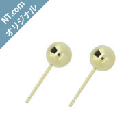 K18 PE 4mm丸玉付ピアス: K18(18金)│アクセサリーパーツの仕入れなら