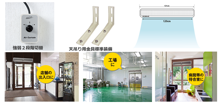 株式会社ナカトミ ｜ エアーカーテン1200mm N1200-AC