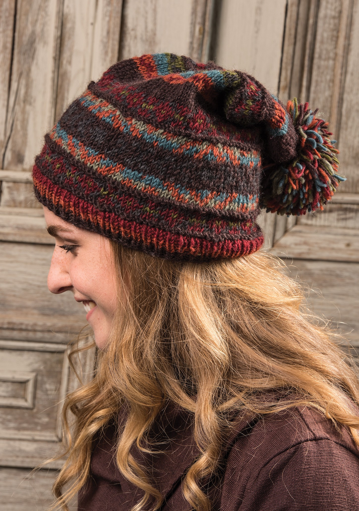 Hand Knitted Fairisle Baggie Beanie Hat | St. Kilda Hand Knit