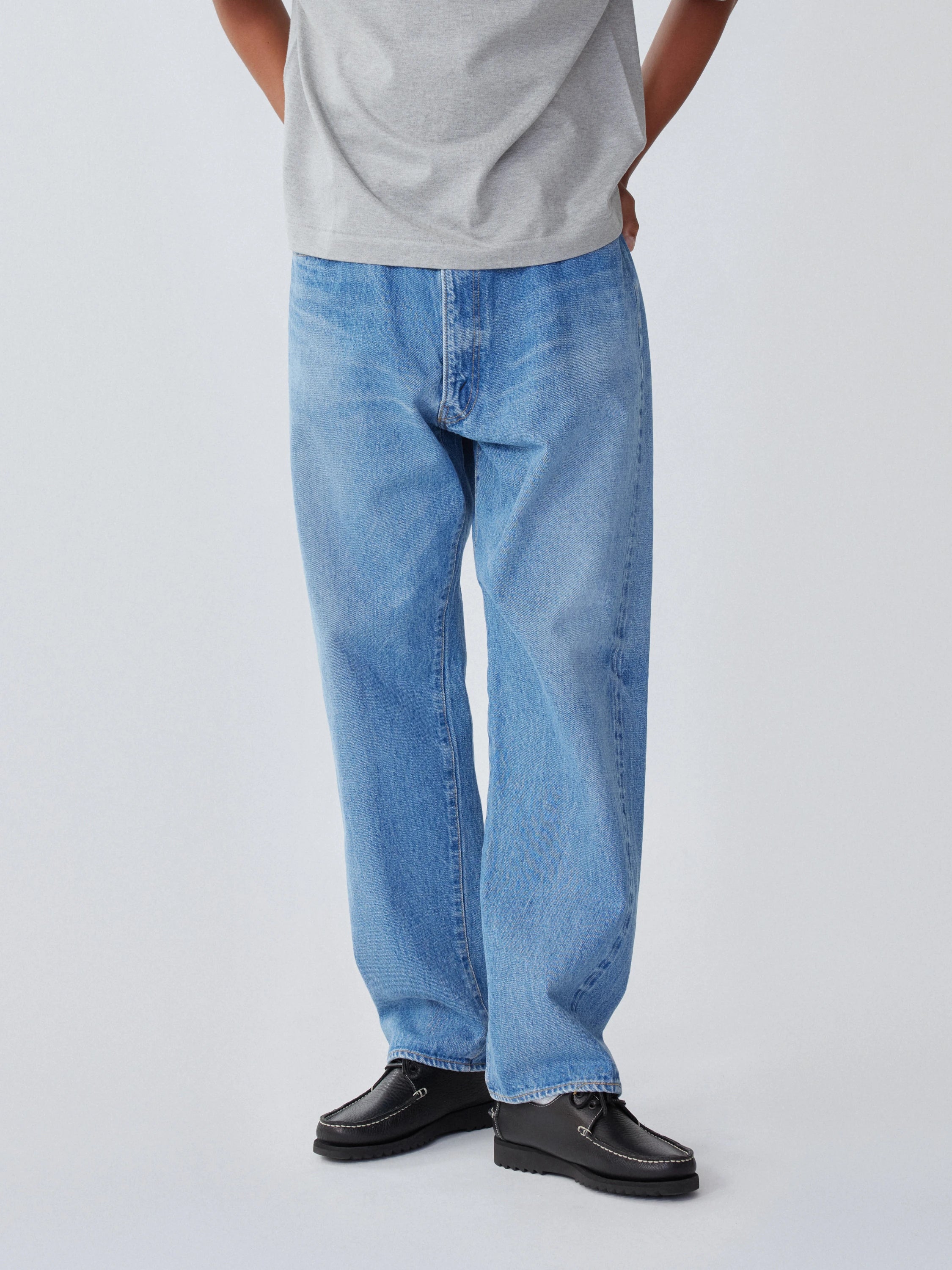 Namu Shop - Kaptain Sunshine 5P Zipper Front Denim Pants - Indigo