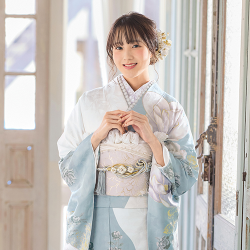 ナナイロキモノWEBショップ / 振袖フルセット｜黄緑色・絞り風デザイン