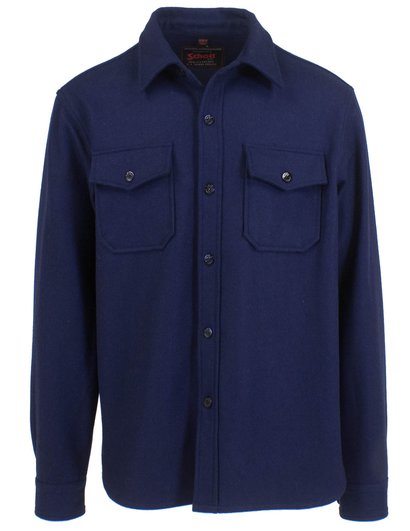 Schott NYC Mens CPO Wool Shirt - Blue - Murray's Toggery Shop