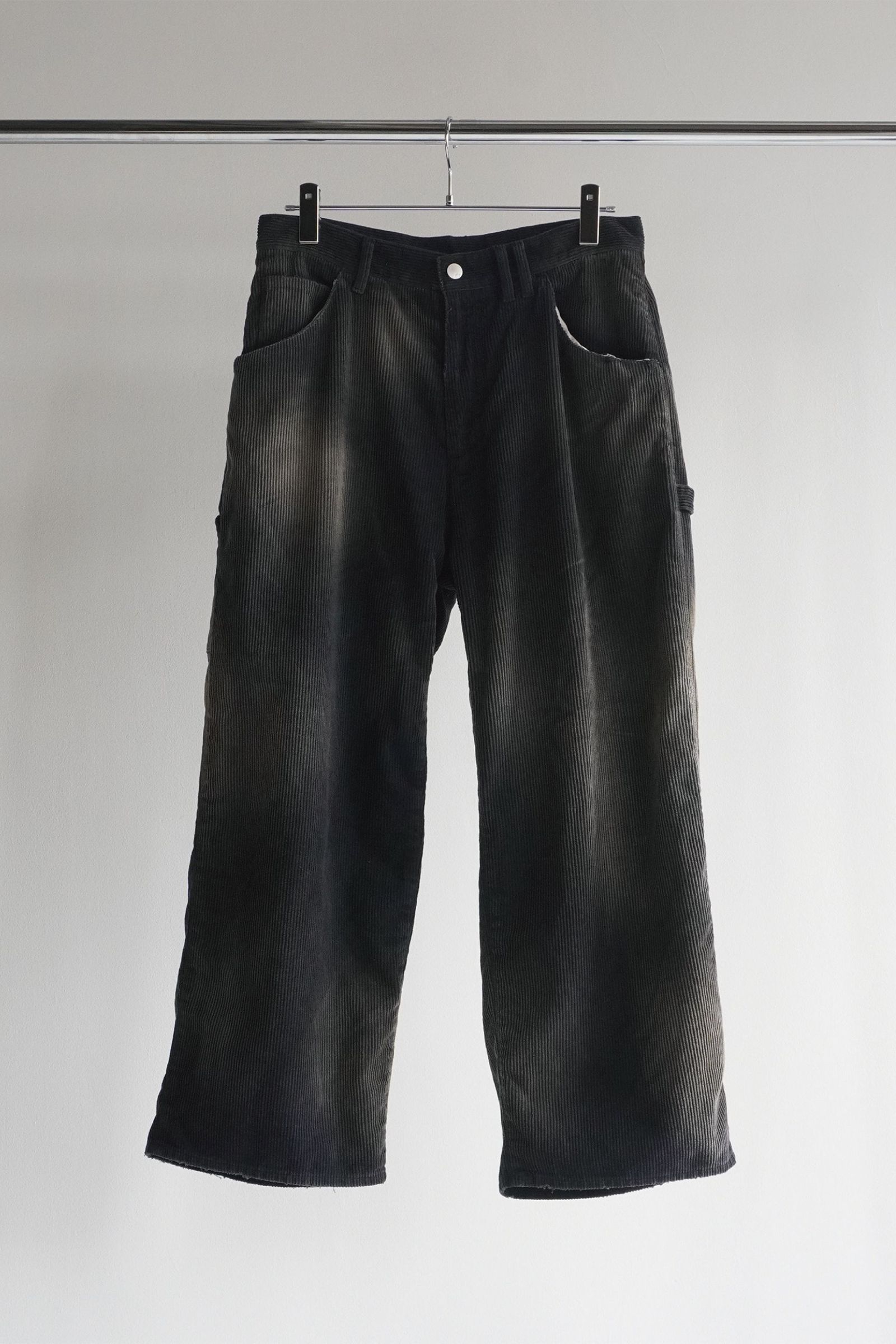 ANCELLM - CORDED VELVETEEN PAINTER PANTS | BLACK | ペインター
