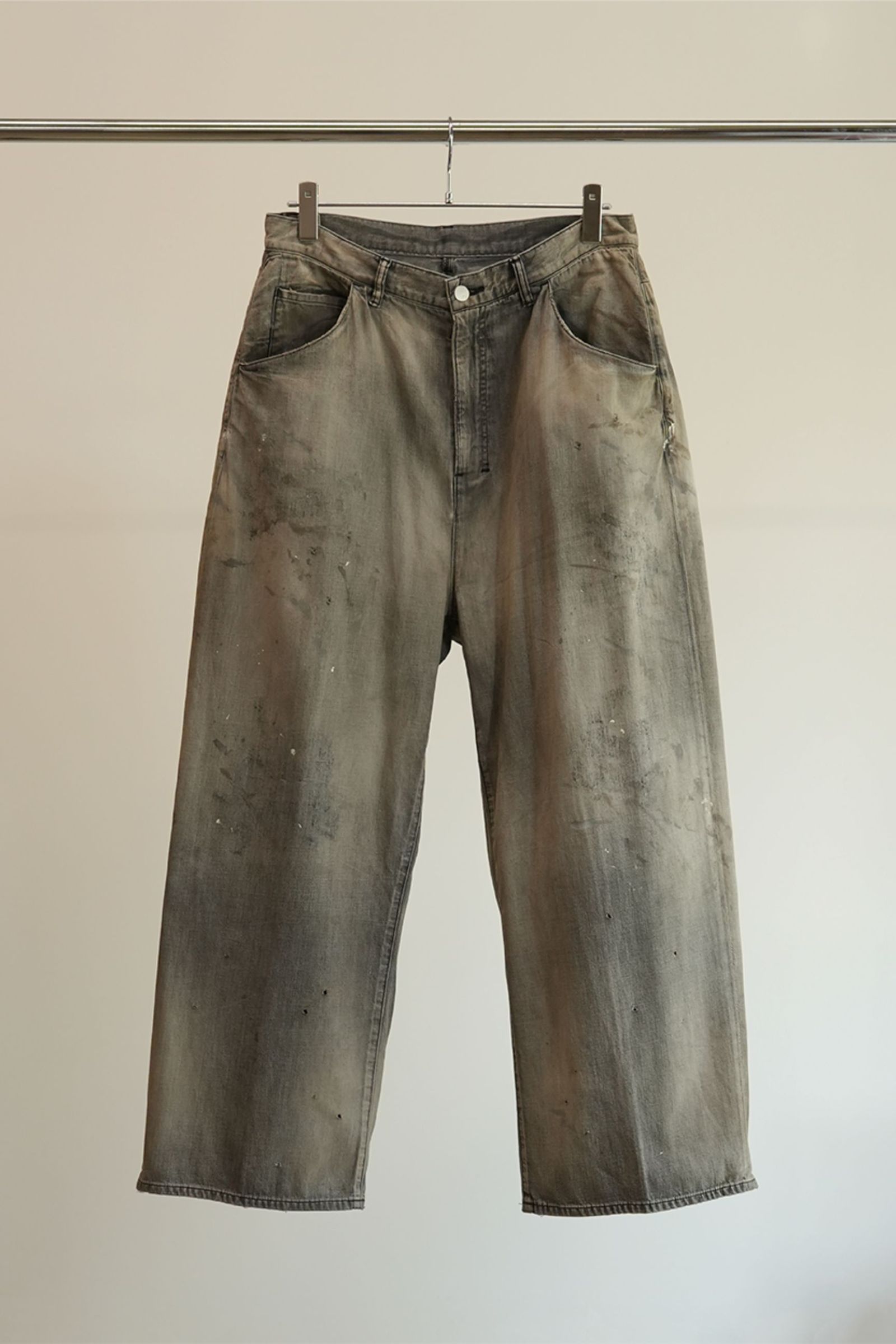 ANCELLM - LIGHT OZ WIDE STRAIGHT DENIM PANTS | BLACK | デニム