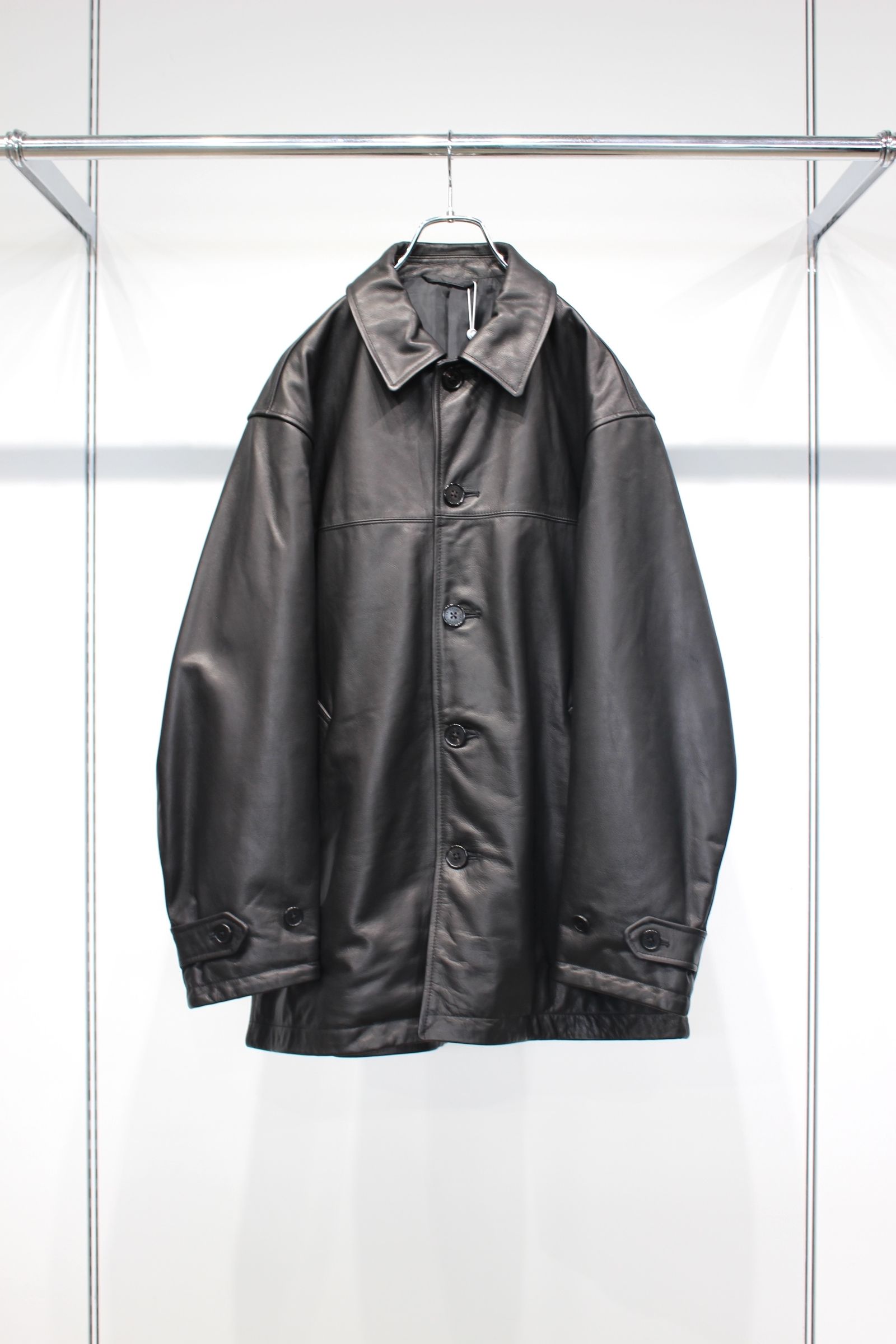 UNIVERSAL PRODUCTS - LEATHER CAR COAT | BLACK | レザーコート