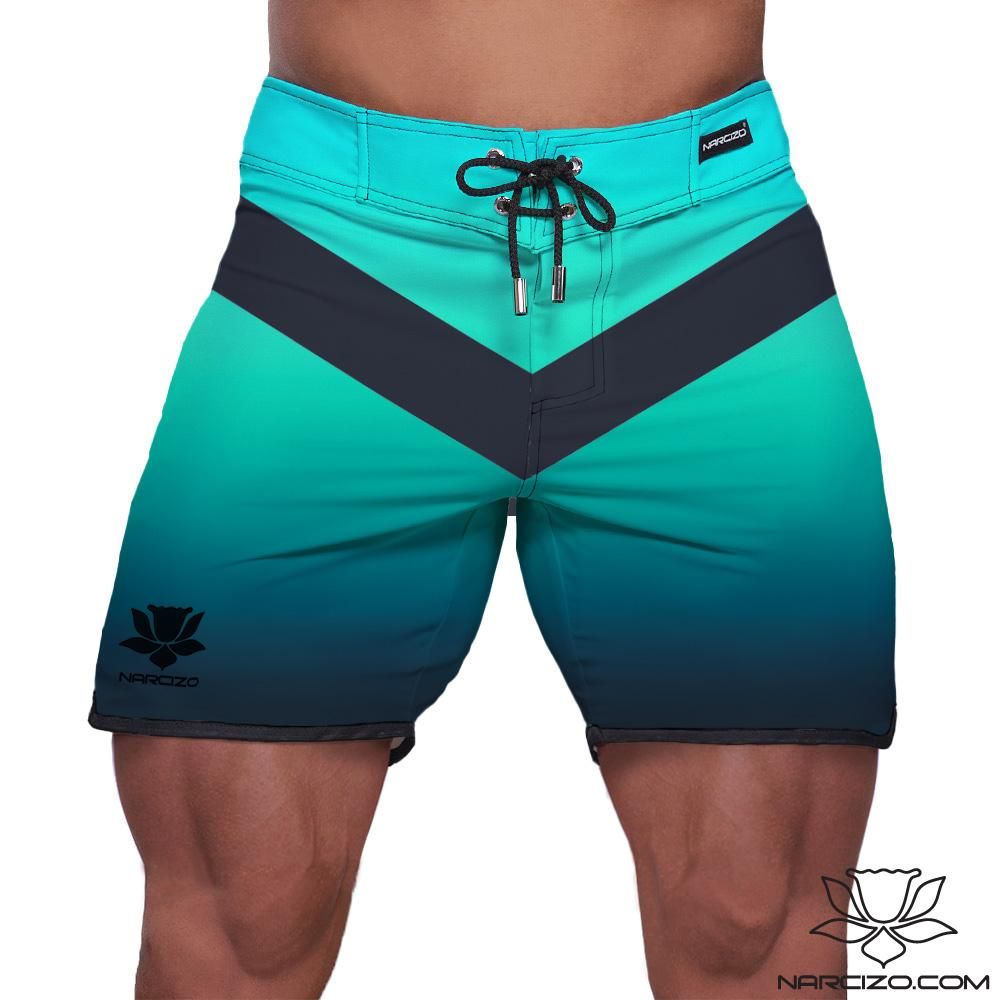www.narcizo.com - Narcizo Turquoise Design Men's Physique Board Shorts