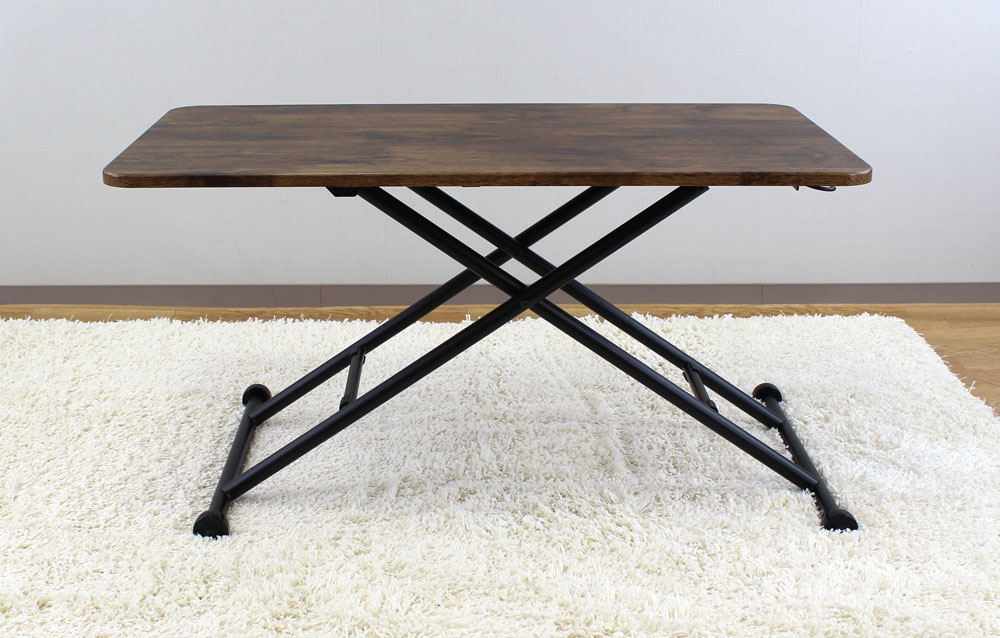 レトロなリフティング昇降テーブル：ガス圧で無段階高さ調整可能タイプ