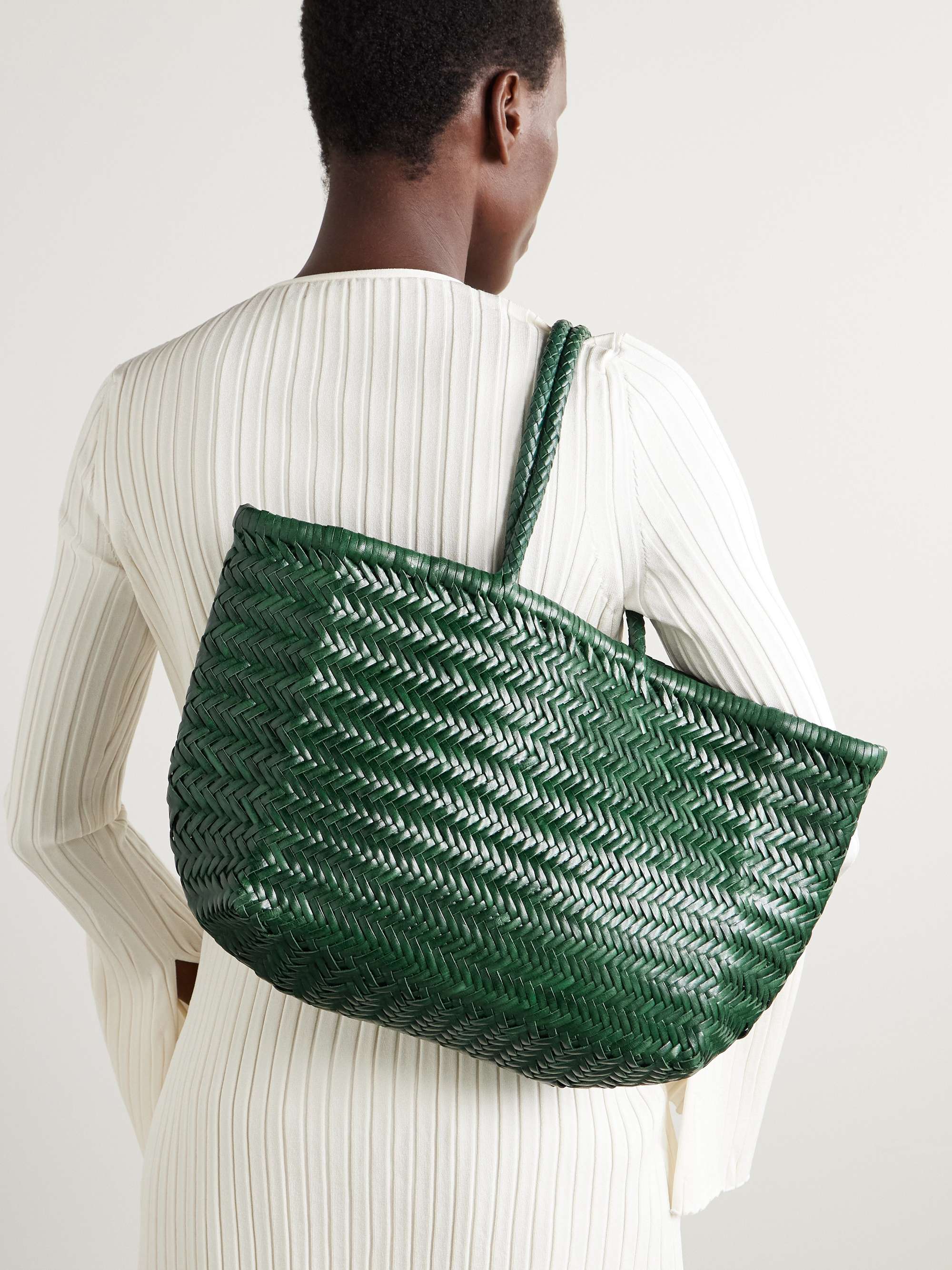 DRAGON DIFFUSION Bamboo Triple Jump Big woven leather tote | NET-A