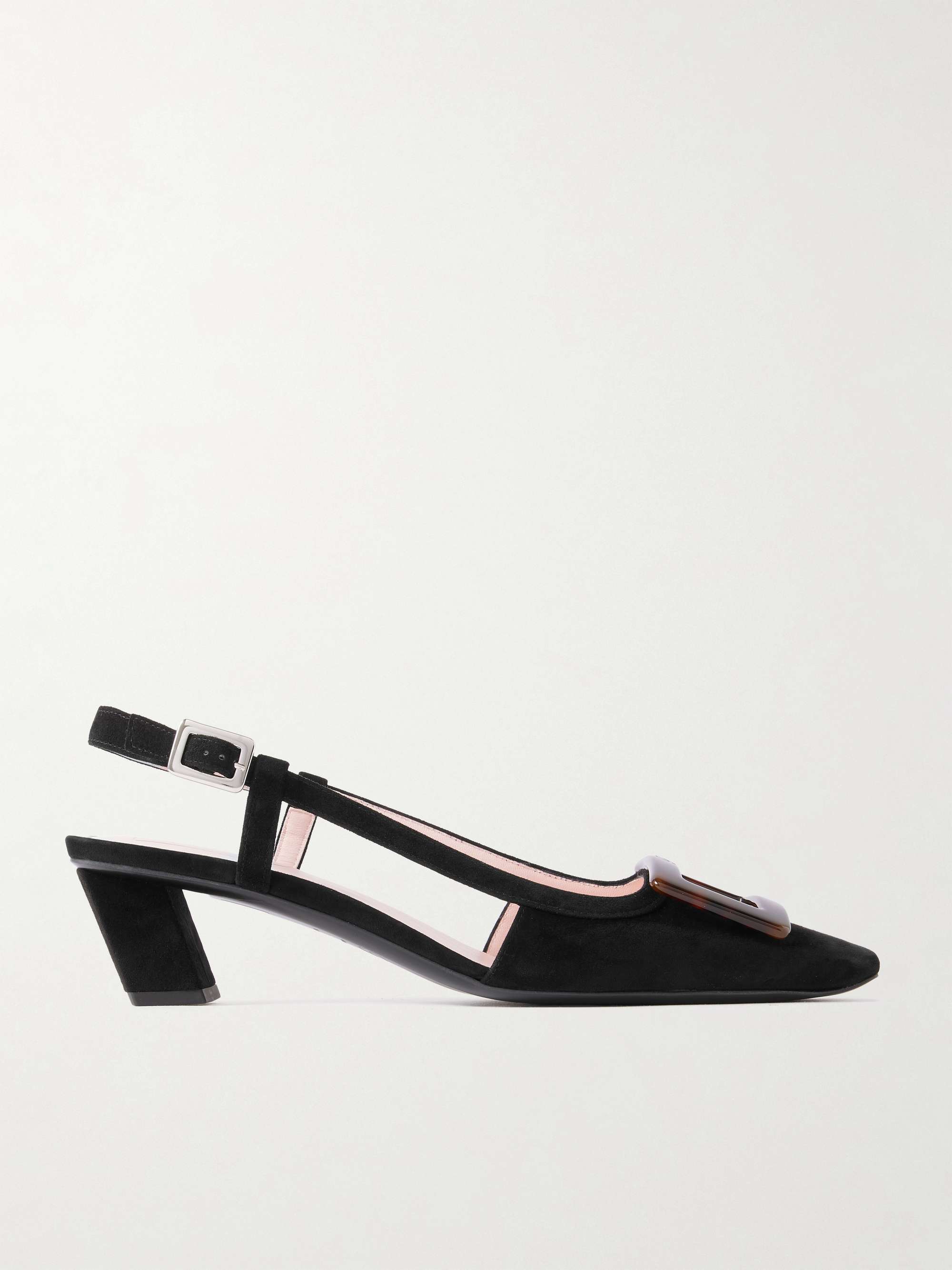 ROGER VIVIER Belle Vivier 45 suede slingback pumps | NET-A-PORTER