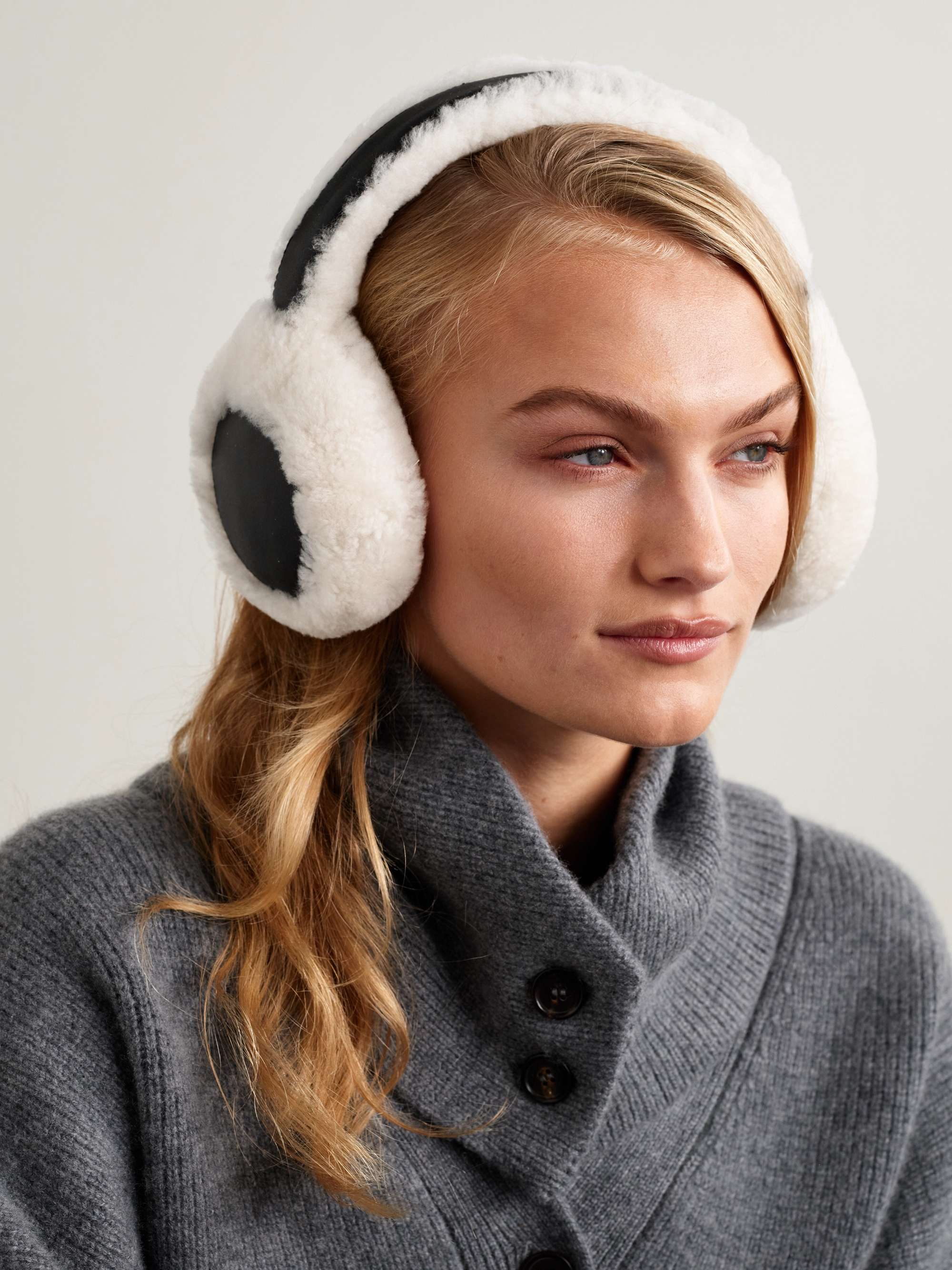 YVES SALOMON Leather and shearling earmuffs | NET-A-PORTER