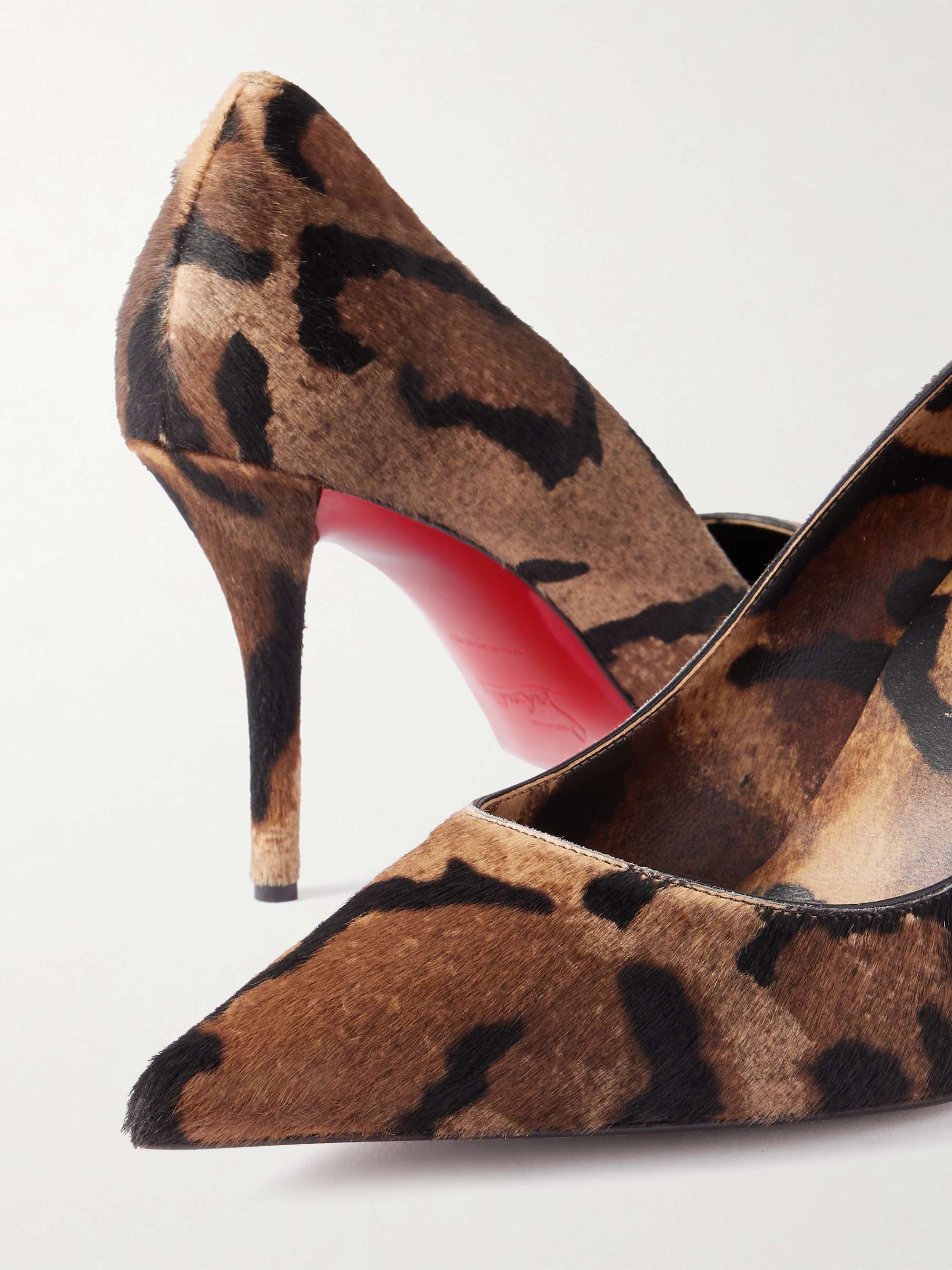CHRISTIAN LOUBOUTIN Miss Z 80 leopard-print calf hair pumps | NET