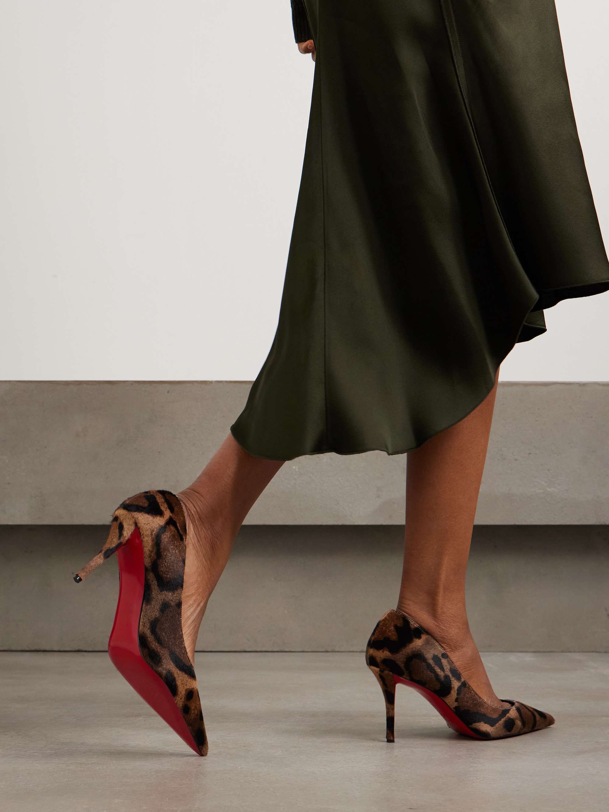 CHRISTIAN LOUBOUTIN Miss Z 80 leopard-print calf hair pumps | NET