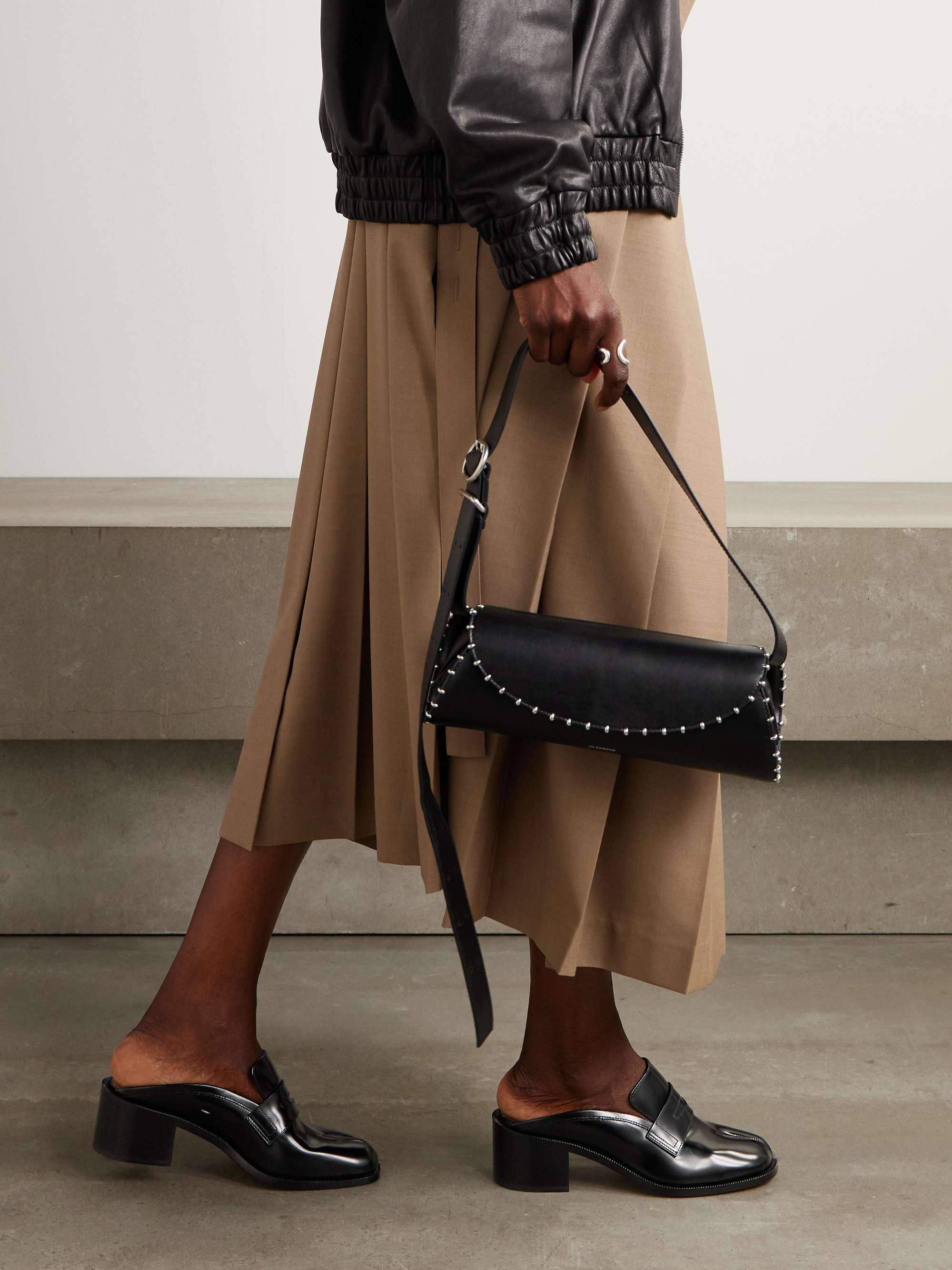 MAISON MARGIELA Tabi City split-toe glossed-leather mules | NET-A