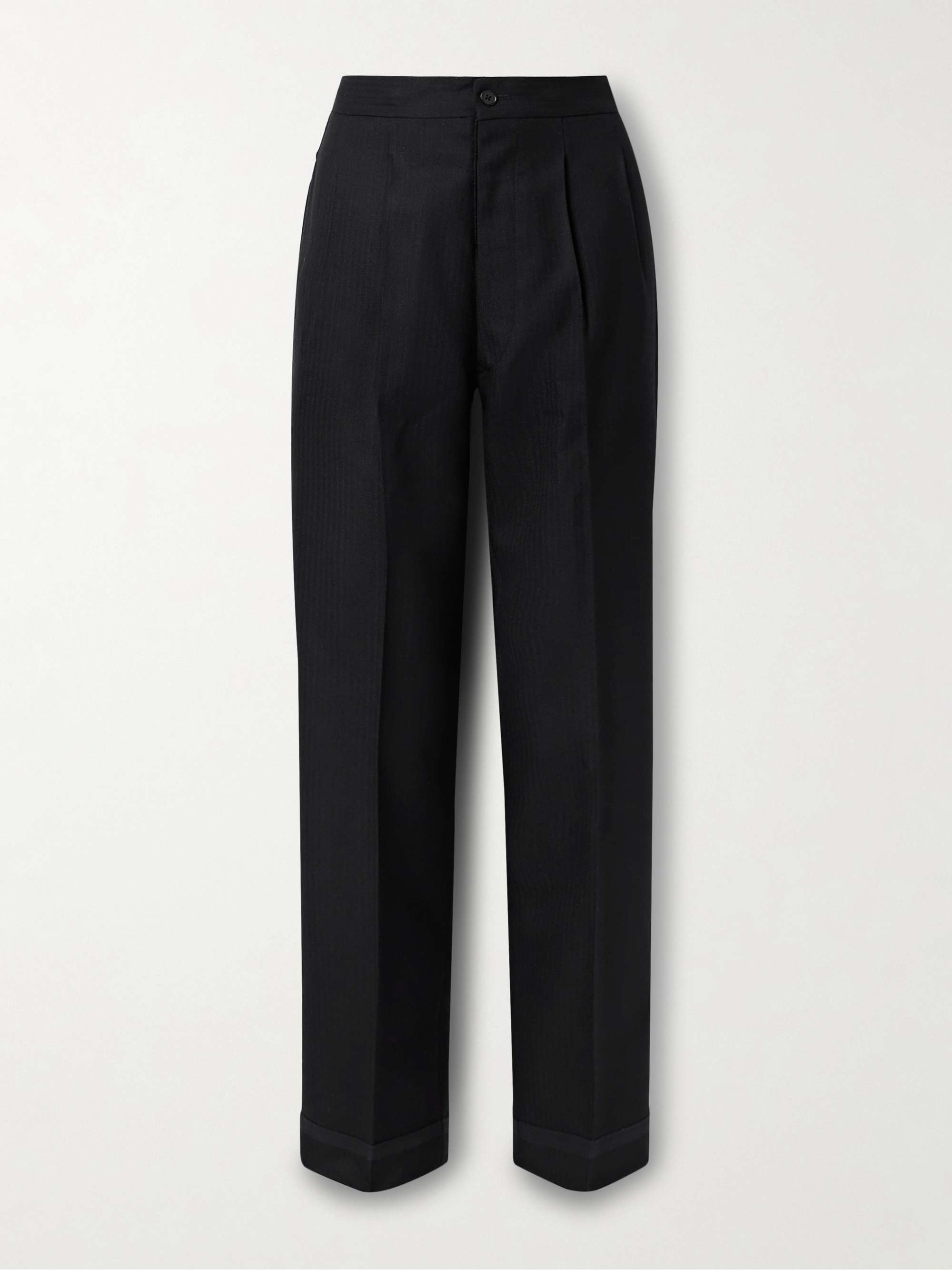 MAISON MARGIELA Herringbone wool straight-leg pants | NET-A-PORTER