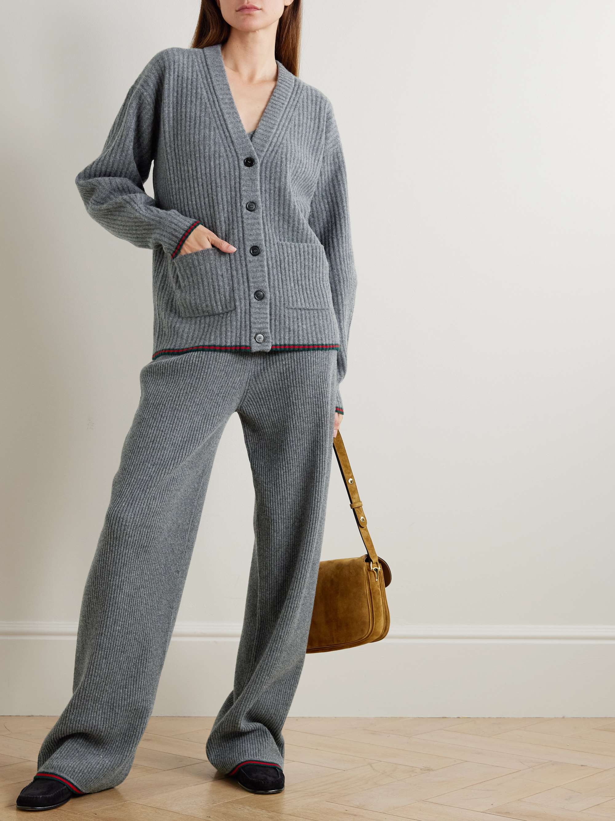 GUCCI Striped ribbed wool cardigan | NET-A-PORTER